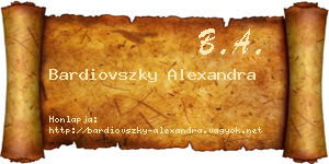 Bardiovszky Alexandra névjegykártya